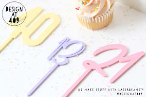 Number Letter Cake Toppers: Acrylic Double Number Cake Topper - 2 sizes