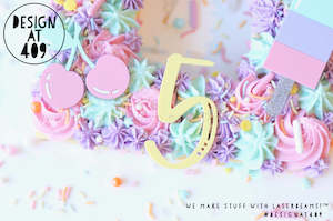 Number Letter Cake Toppers: Acrylic Number Or Letter (No Stick - 2 sizes)