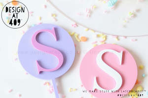 Round Number Or Letter Layered Cake Topper