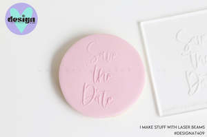 Save The Date Raised Acrylic Fondant Stamp