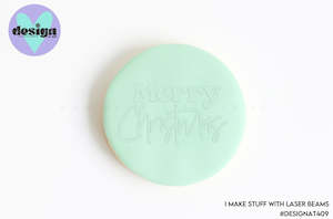 Merry Christmas 4 Raised Acrylic Fondant Stamp