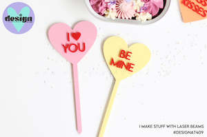 Heart Conversation Cake Topper (sold individually)