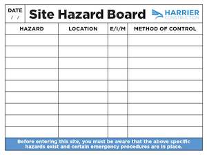 Design services: Site Hazard Board 1200 x 800mm