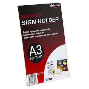 Slanted Sign Holder Clear Portrait A3