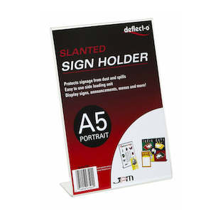 Slanted Sign Holder Clear Portrait A5