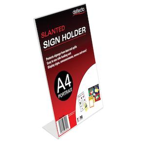 Slanted Sign Holder Clear Portrait A4