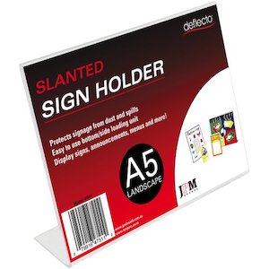 Slanted Sign Holder Clear Landscape A5