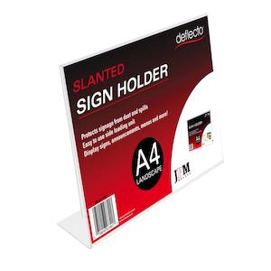 Slanted Sign Holder Clear Landscape A4