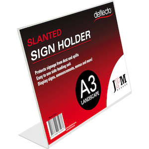 Slanted Sign Holder Clear Landscape A3