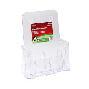 A4 Brochure Holder - Single Tier Desktop or Wallmount 80% Clear Recycled Materials