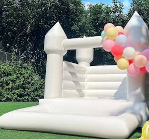 Products: White ballpit bounce house