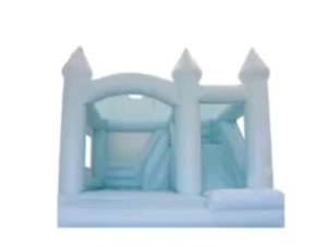 PASTEL BLUE BOUNCE HOUSE WITH SLIDE