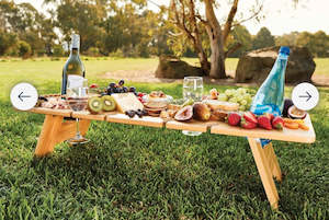 Mini Picnic Tables with Wine Glass Bottle Holders