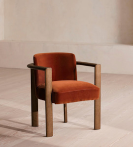 ARIA DINING CHAIR | VELVET | RUST