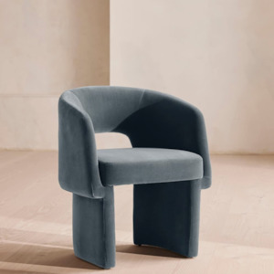 MORRELL CHAIR | GREY BLUE VELVET