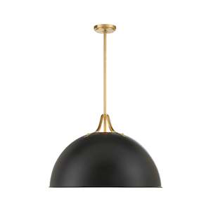 Trenton Collection - Chandelier - Satin Brass & Black - W:60cm