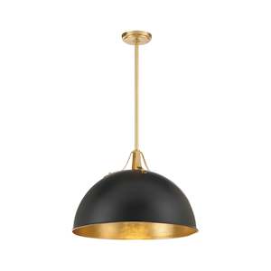 Trenton Collection - Pendant Chandelier - Satin Brass & Black - W:50cm