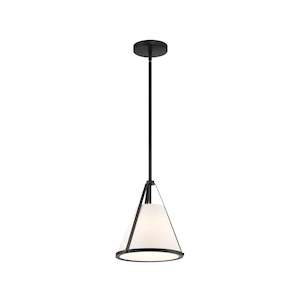 Kendal Collection - 1 Light Pendant - Matte Black Frame