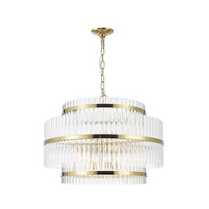 Chandelier: Harlow Collection - 3 Layer Chandelier - Satin Brass - W:70cm