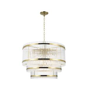 Harlow Collection - 3 Layer Chandelier - Satin Brass - W:80cm