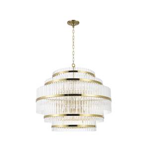 Chandelier: Harlow Collection - 5 Layer Chandelier - Satin Brass