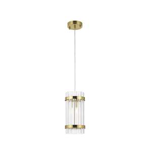 Harlow Collection - Pendant - Satin Brass - W:15cm