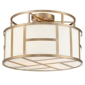 Fulton Collection - Flush Mount Chandelier - Satin Brass Frame