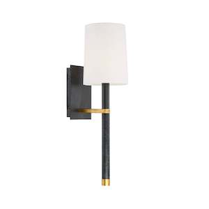 Xavier Collection - Wall Sconce - Matte Black & Gold Leaf Frame