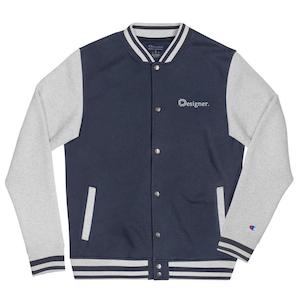 Designer X Champion Embroidered Bomber Jacket