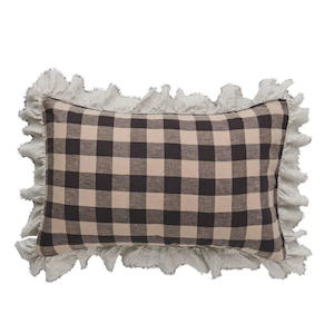 Licorice Gingham Full Ruffle Pillowcase Set