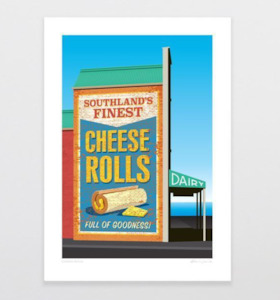 Cheese Rolls A4 Art Print