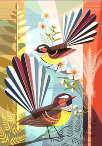 Fantail Friends - Ellen Giggenbach - Art Print + Matting