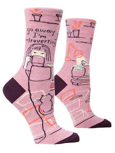 Gift: Go Away I'm Introverting Crew Socks