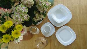 Dinner set - white Singles Quattro (5pcs)