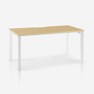 Core Straight Desk – Brushed Sandstone / White