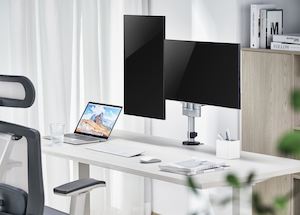 Furniture wholesaling - office: Dual Arm Premium Articulating Monitor Mount (17"-32" Screens)