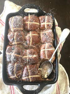 Hot Cross Bun Pudding