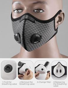 Activated Carbon Dust-Proof Face Mask - Grey