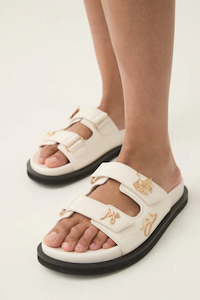 Footwear: Augustine Charm Slide Ivory