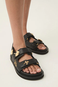 Augustine Charm Sandal Black