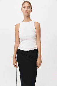 Organic Cotton Bateau Tank White