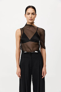 Silk Mesh Top Black