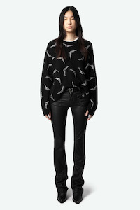 Knitwear: Markus Diamanté Wings Jumper Noir