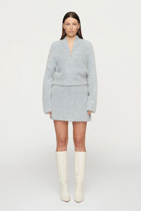 Knitwear: Archer Fluffy Bomber Cloud