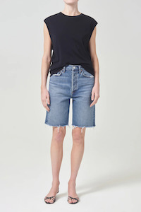 Denim: 90's Mid Rise Loose Short Precision