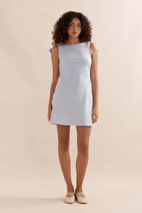 Dresses: Mini Wilmer Dress Sky Blue Linen