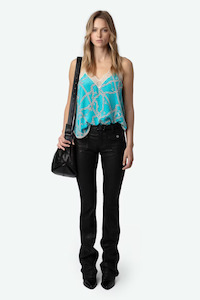 Christy Silk Camisole Aqua