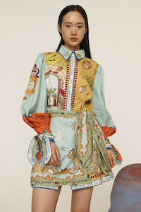 Surrealist Summer Mini Shirtdress