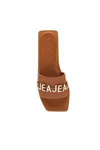 Footwear: Clarisse Logo Slide Cinnamon