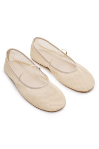 Net Ballet Flat Cream